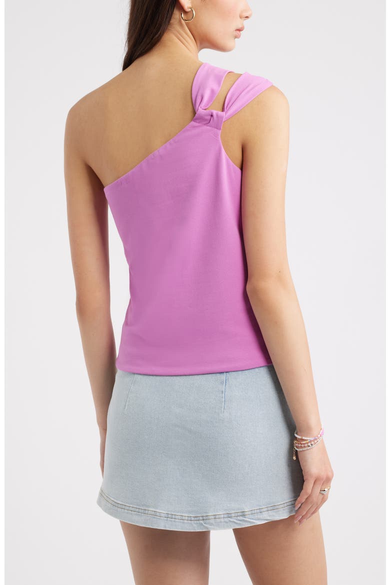 Stretch Cotton One-Shoulder Tank, Alternate, color, PINK CROCUS