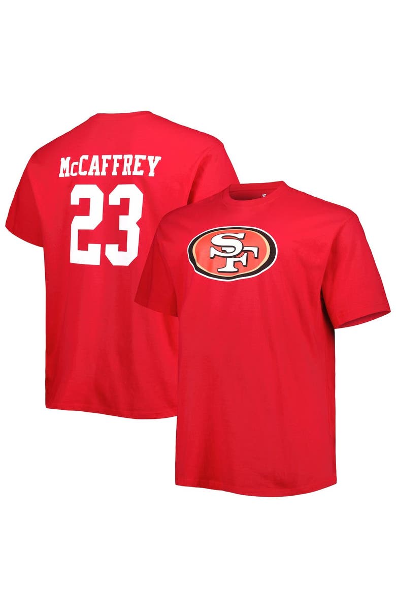 FANATICS Men's Fanatics Branded Christian McCaffrey Scarlet San Francisco 49ers Big & Tall Player Name & Number T-Shirt, Main, color, Scarlet