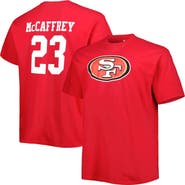 FANATICS Men's Fanatics Branded Christian McCaffrey Scarlet San Francisco 49ers Big & Tall Player Name & Number T-Shirt