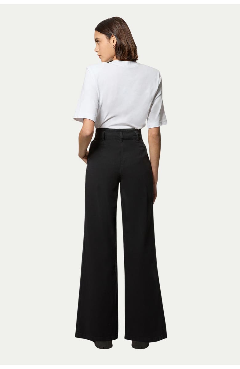 Karen Millen Wide Leg Denim Jeans, Alternate, color, Black