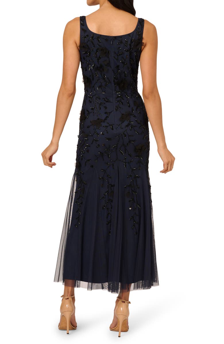 Adrianna Papell Beaded Sleeveless Mermaid Cocktail Dress, Alternate, color, Navy Black