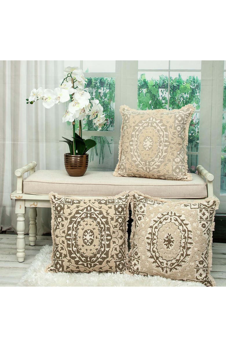 PARKLAND COLLECTION Abu Cotton Throw Pillow, Alternate, color, Beige