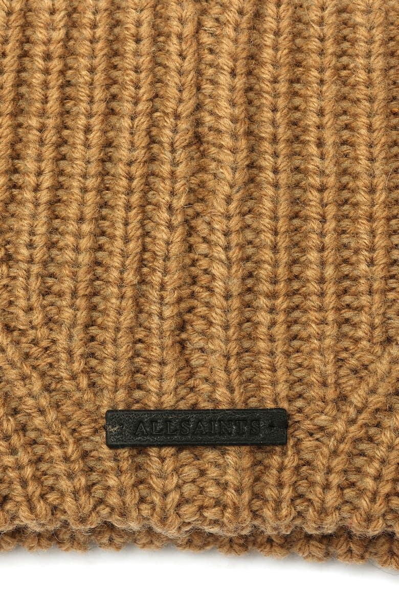 AllSaints Travelling Wool Blend Rib Headband, Alternate, color, Tannin Brown