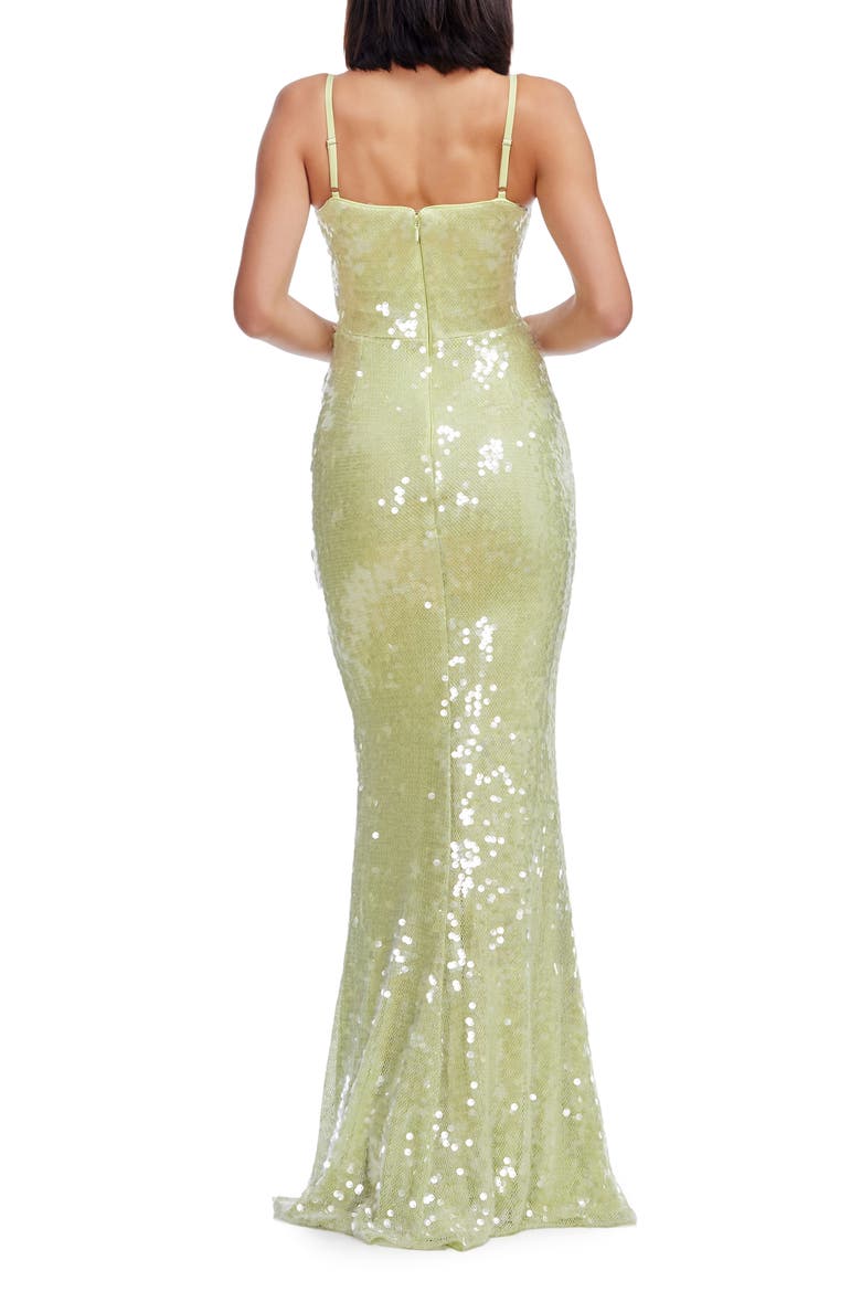 Giovanna Sequin Mermaid Gown, Alternate, color, CELERY JUICE