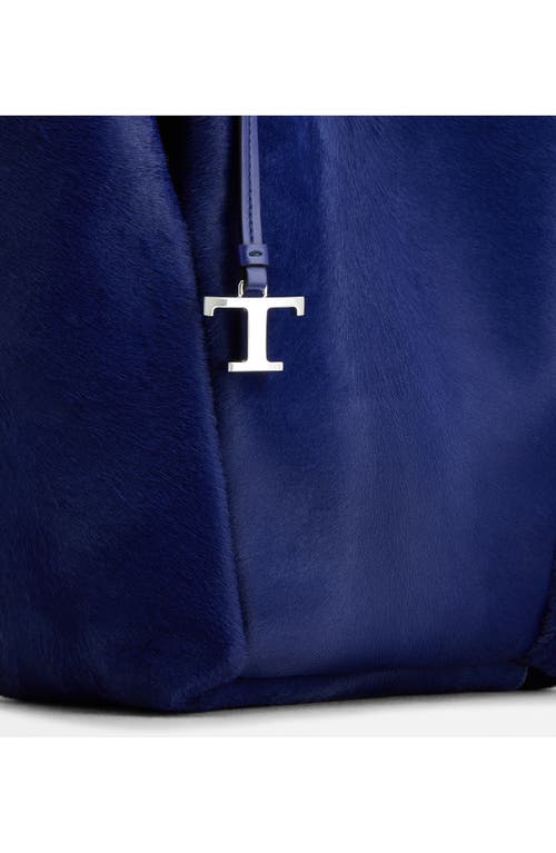 Tod's Small Api Genuine Calf Hair Bucket Bag In Biro/baltic