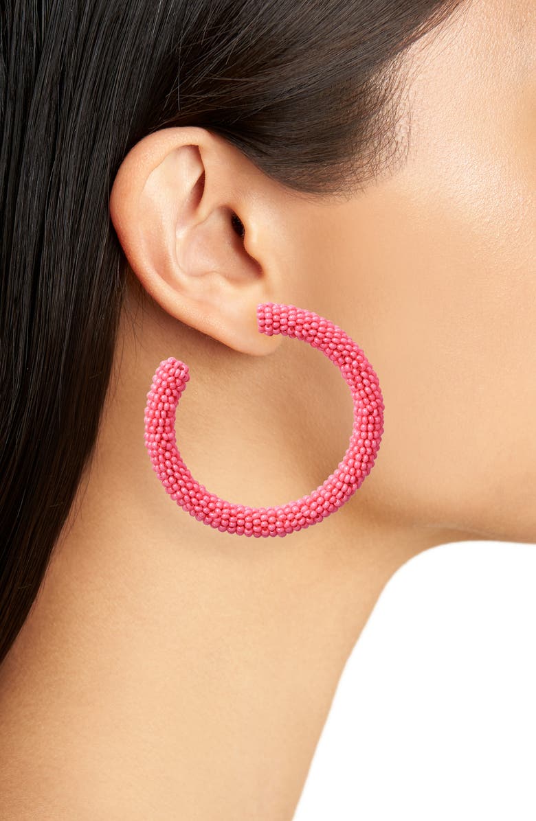 Deepa Gurnani Zaria Bead Hoop Earrings, Alternate, color, 