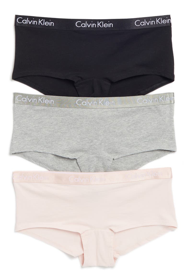 Motive Cotton Boyshorts - Pack of 3, Main, color, Q7Z BLACK/ GREY.