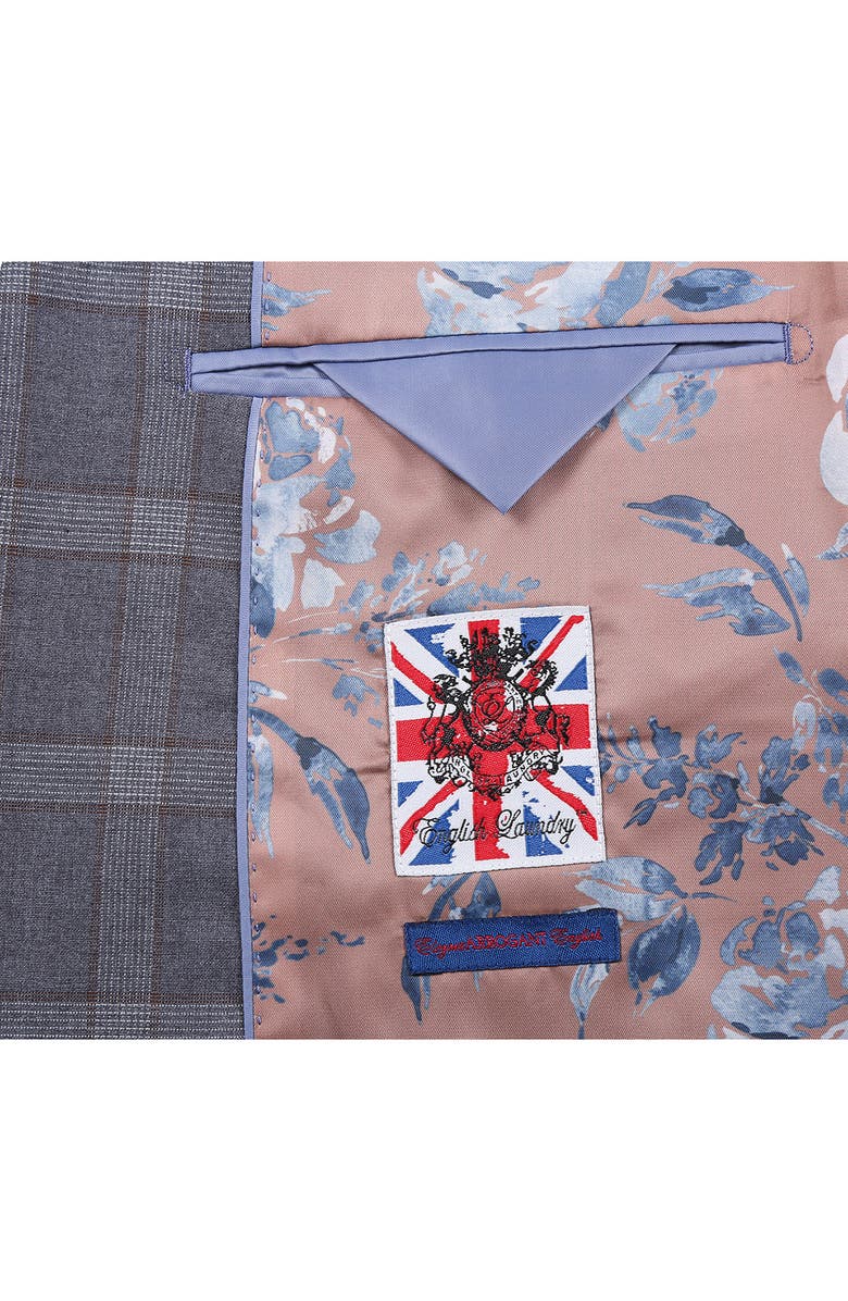 English Laundry Trim Fit Plaid Two-Piece Suit, Alternate, color, Brown