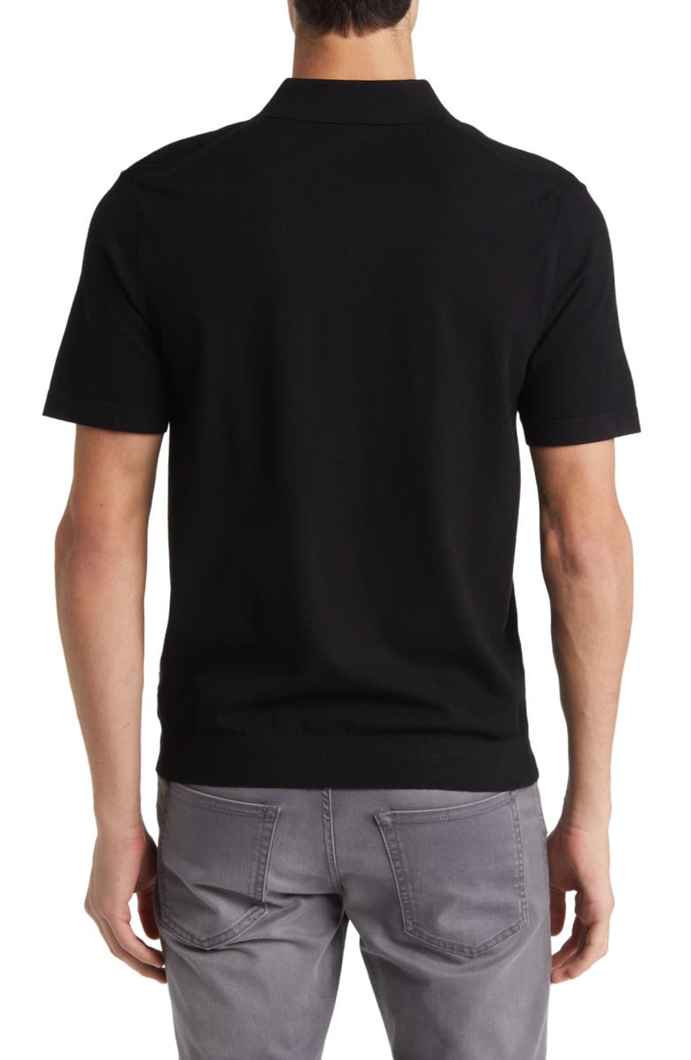 Theory Goris Solid Polo, Alternate, color, Black/ Grey Heather - A2j