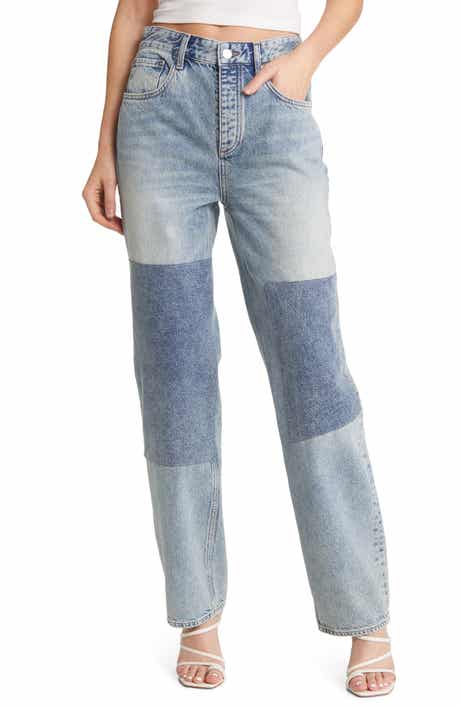 AG Clove Patched High Waist Relaxed Straight Leg Jeans