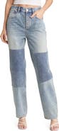 AG Clove Patched High Waist Relaxed Straight Leg Jeans