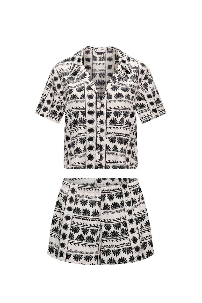 Lisbeth Short Pajama Set, Alternate, color, Convo white