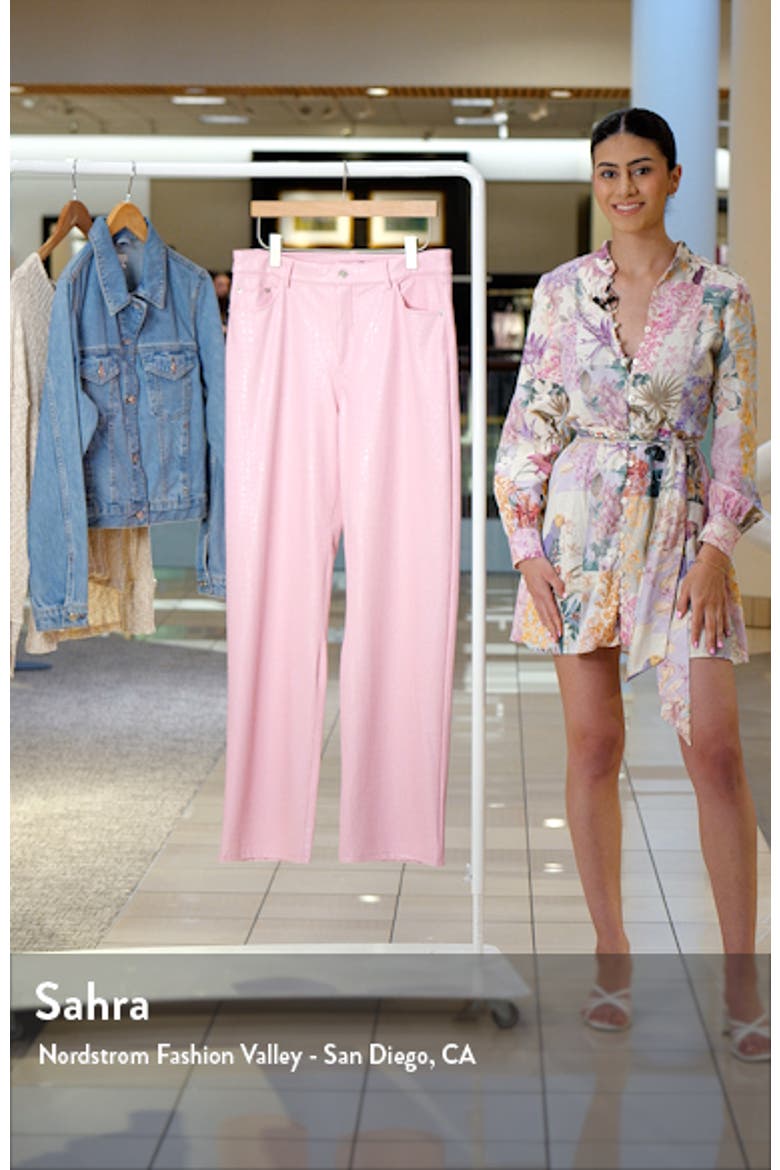 Straight Croc Faux Leather Straight Leg Pants video