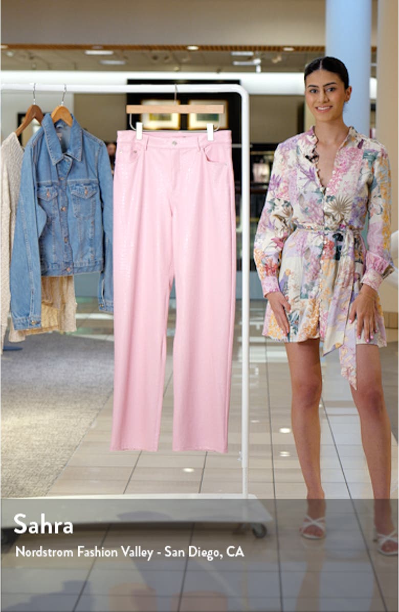 Straight Croc Faux Leather Straight Leg Pants, sales video thumbnail