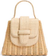 Pamela Munson The Petite Lady Rattan & Raffia Top Handle Bag