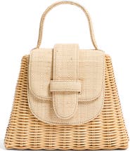 Pamela Munson The Petite Lady Rattan & Raffia Top Handle Bag