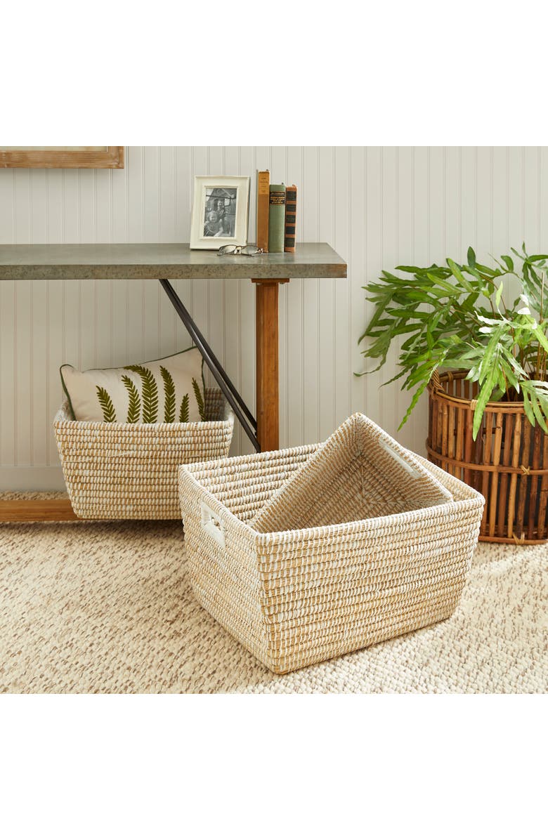 Napa Home & Garden Rivergrass Rectangular Baskets With Handles Set of 3, Alternate, color,