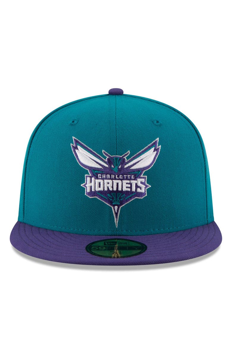 New Era Men's New Era Teal/Purple Charlotte Hornets Official Team Color 2Tone 59FIFTY Fitted Hat, Alternate, color, Teal