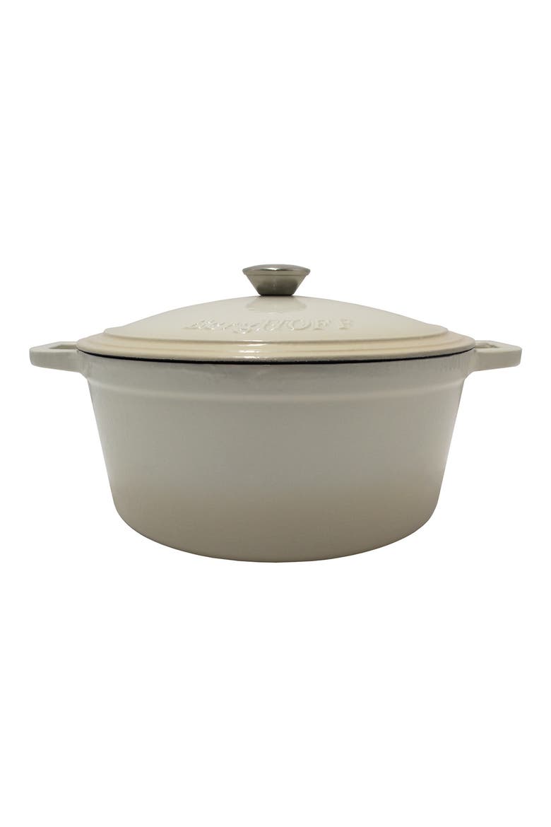 International Neo 7-Quart Cast Iron Round Covered Dutch Oven, Main, color, CREAM