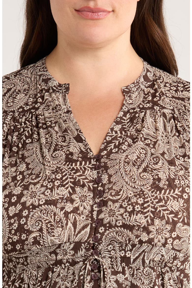 Kira Print Drawstring Maxi Dress, Alternate, color, JAVA FLORAL