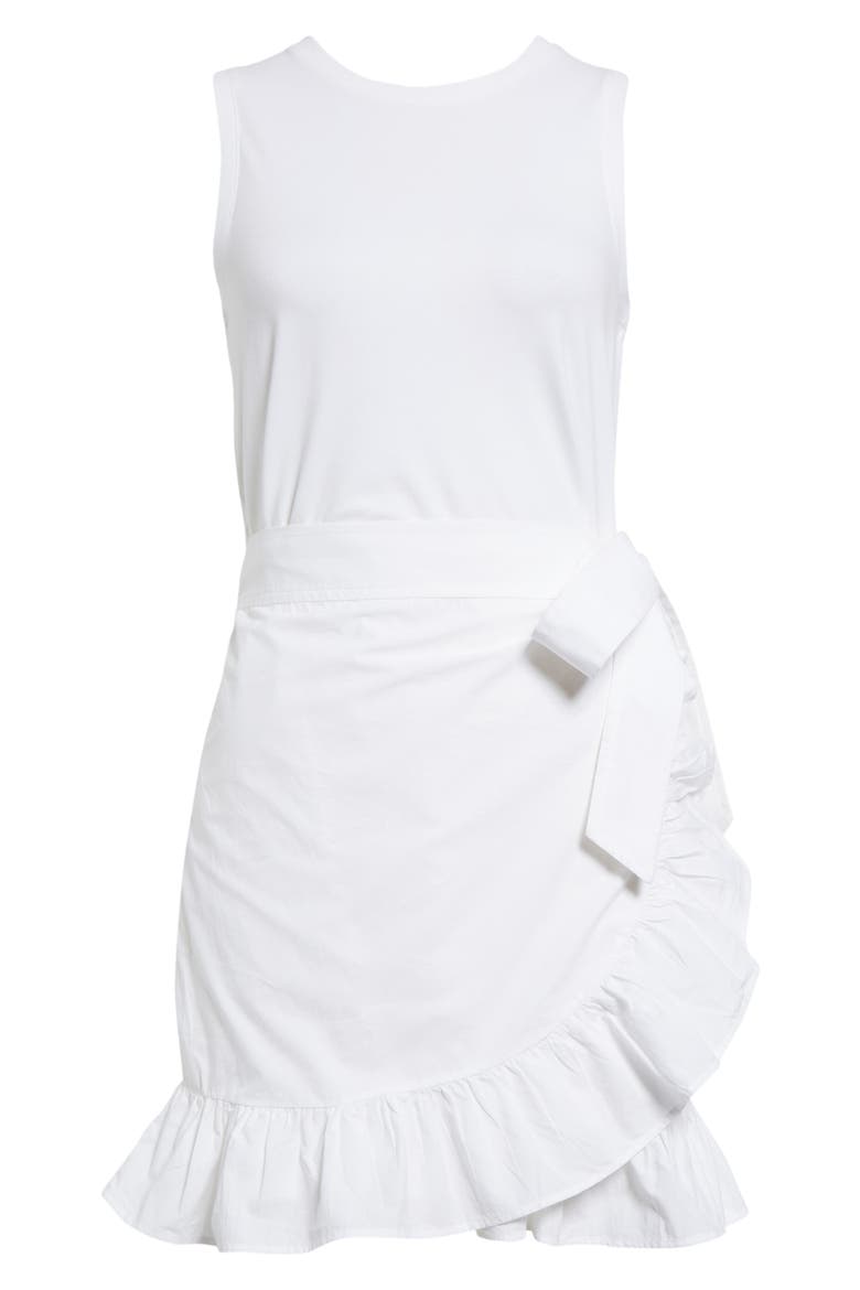 Mahlia Tie Belt Sheath Dress, Alternate, color, WHITE