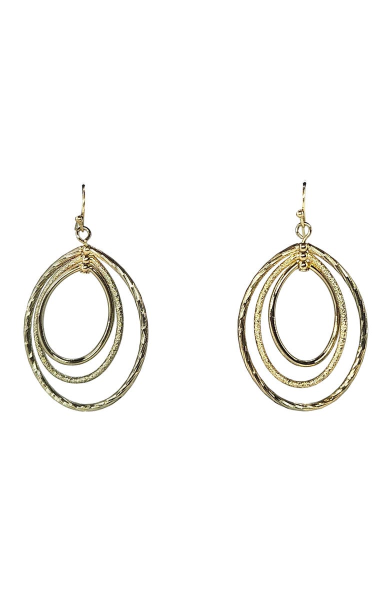 MADISON BEVERLY HILLS Vintage Etched Multi-Oval Dangle Earrings, Main, color, Gold