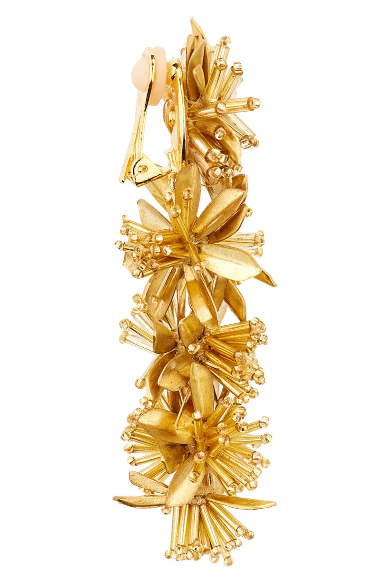 Fireworks Tassel Clip-On Earrings, Alternate, color, GOLD SMOKE