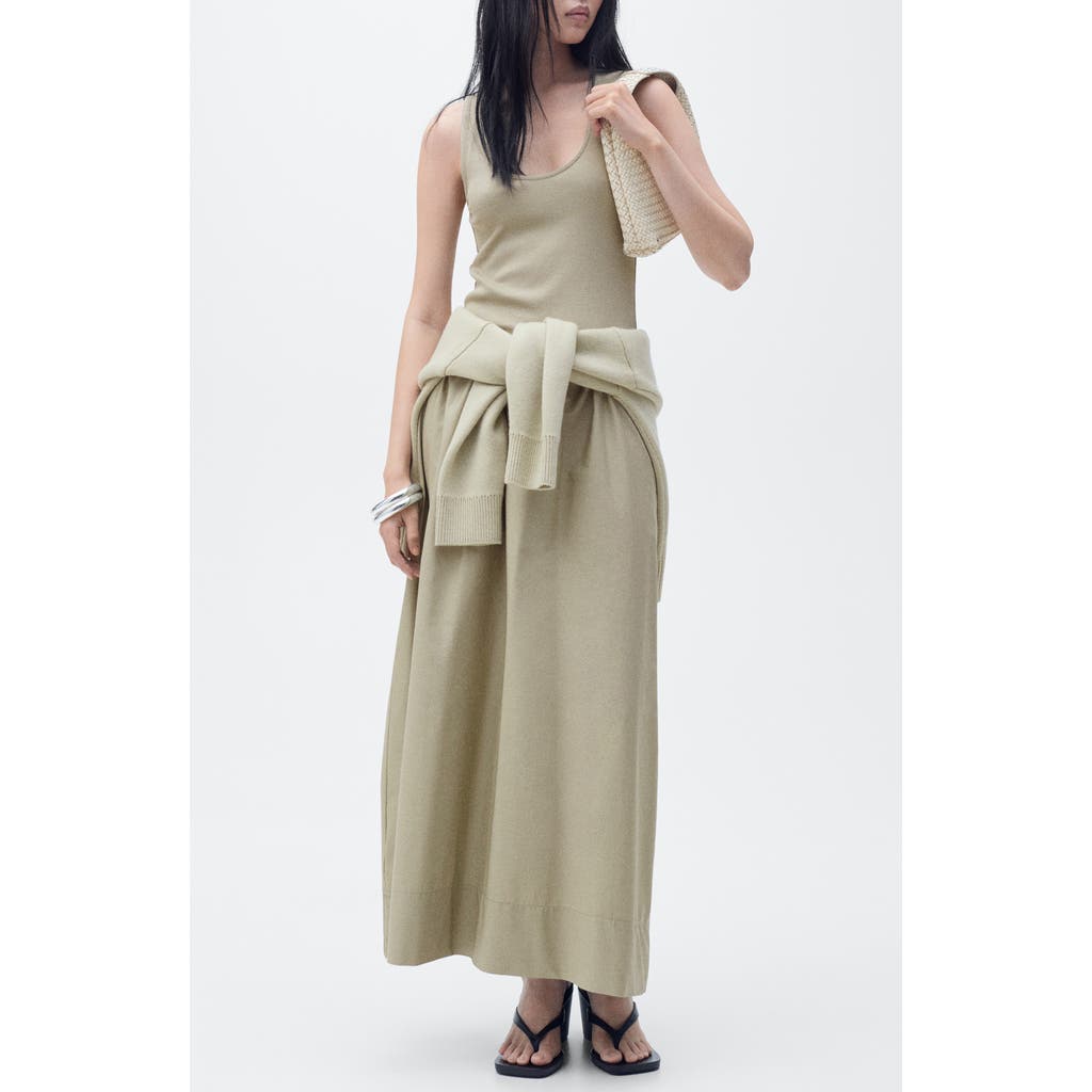 Shop Mango Valvi Mixed Media Maxi Dress