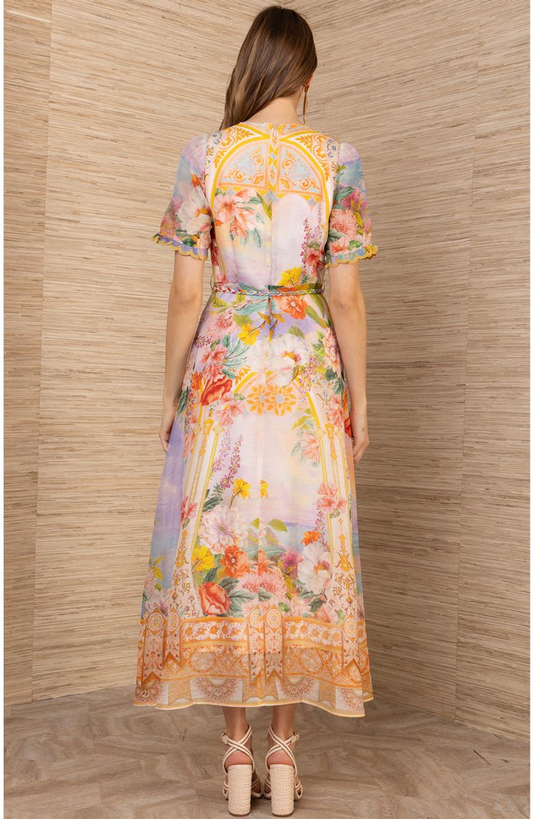 Hale Bob Cyrilla Linen Organza Maxi Dress, Alternate, color, Gold