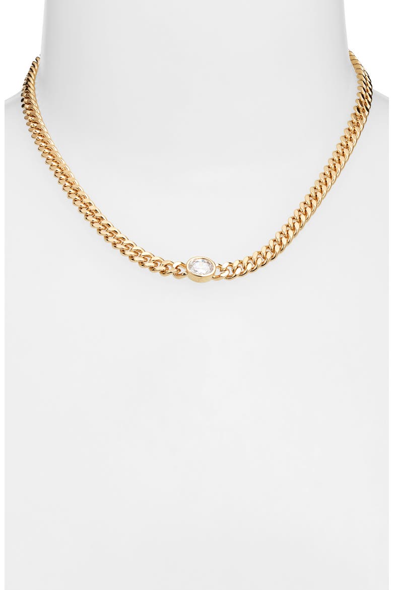 Nicolette Curb Chain Necklace, Alternate, color, GOLD