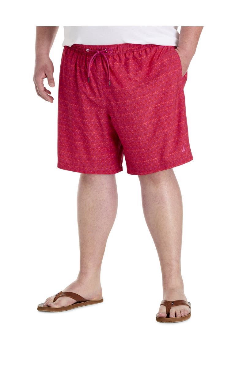 Nautica Big & Tall Printed Swim Trunks, Main, color, Cactusflwr