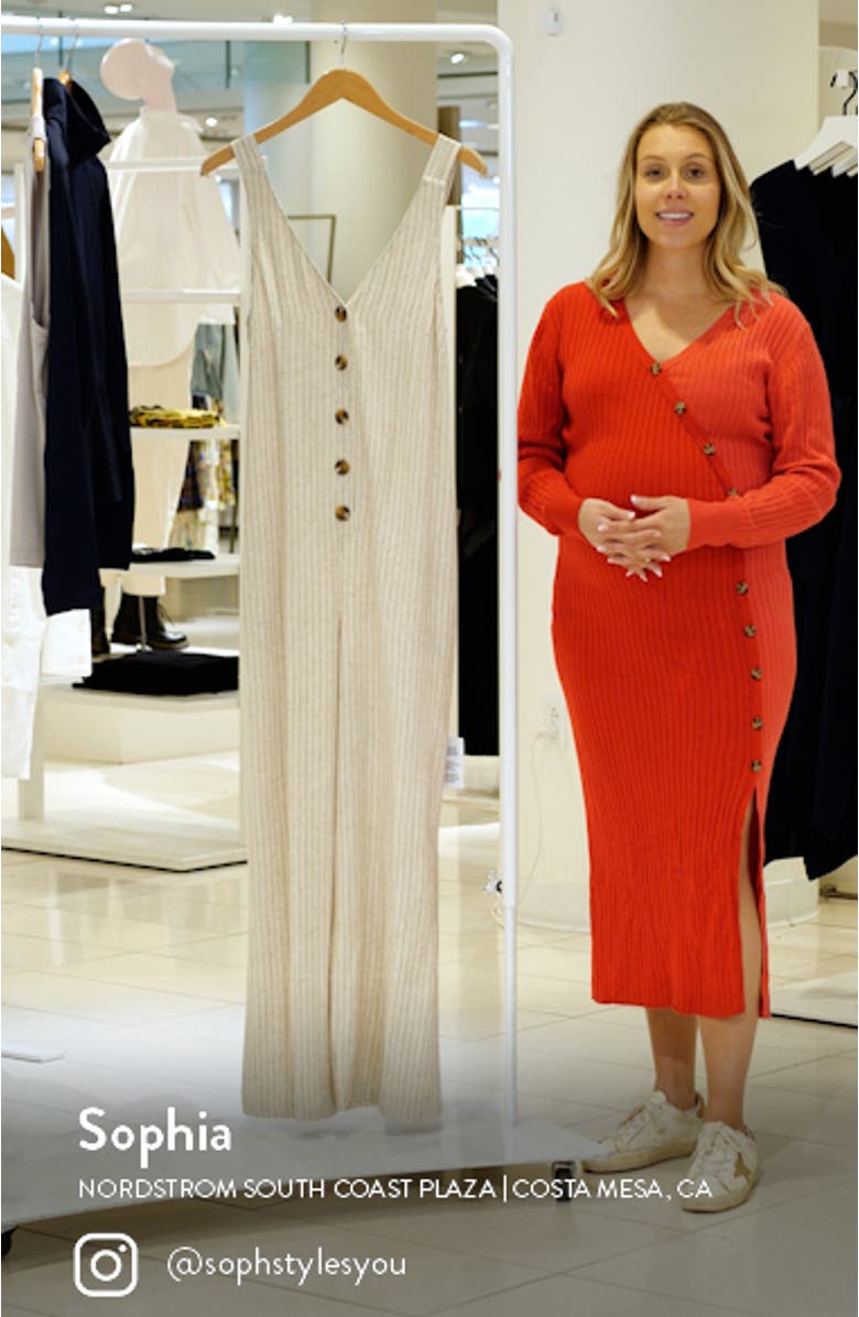 Pinstripe Tie Strap Wide Leg Jumpsuit, sales video thumbnail