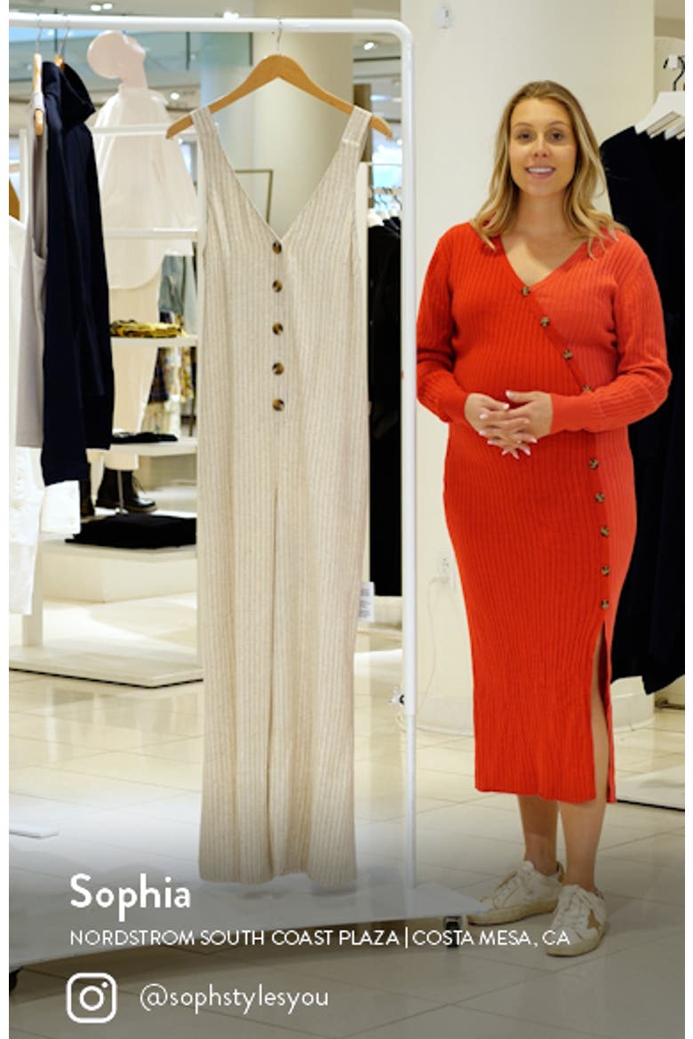 Pinstripe Tie Strap Wide Leg Jumpsuit video
