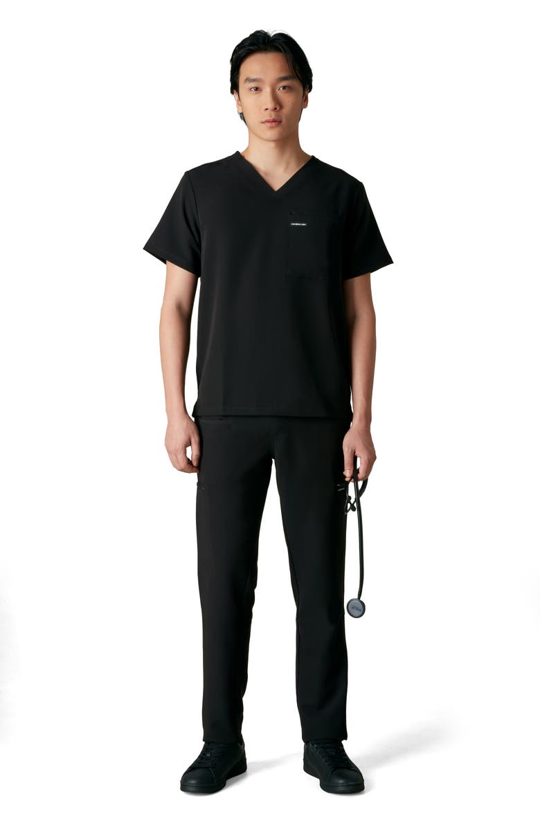 Members Only Brighton 3-Pocket Scrub Top, Alternate, color, Black