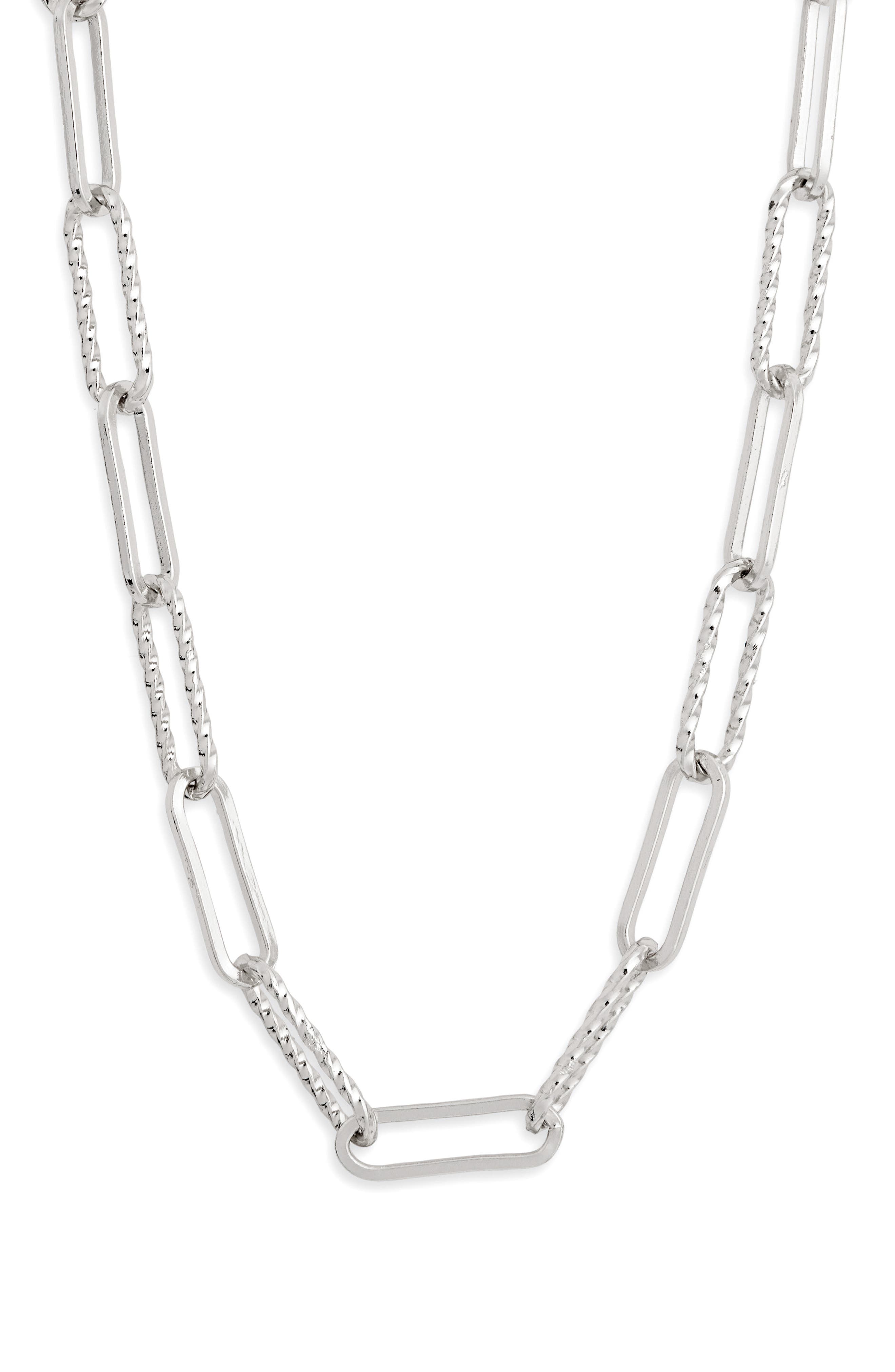 Textured Oval Link Chain Necklace