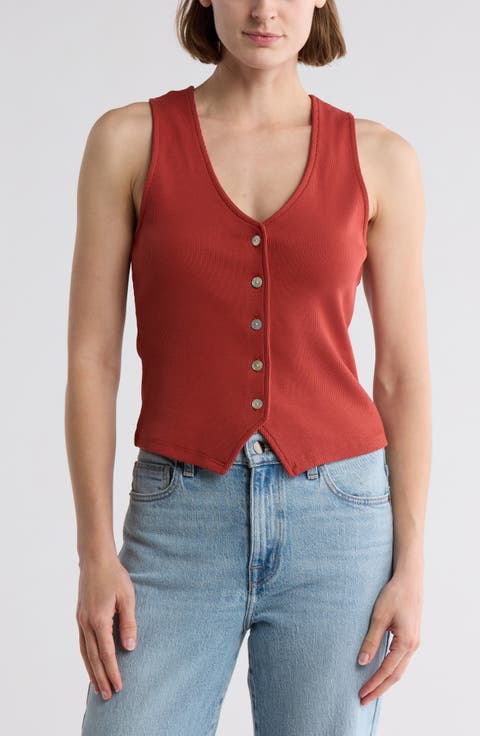 Hoorne Cotton Rib Button-Up Vest