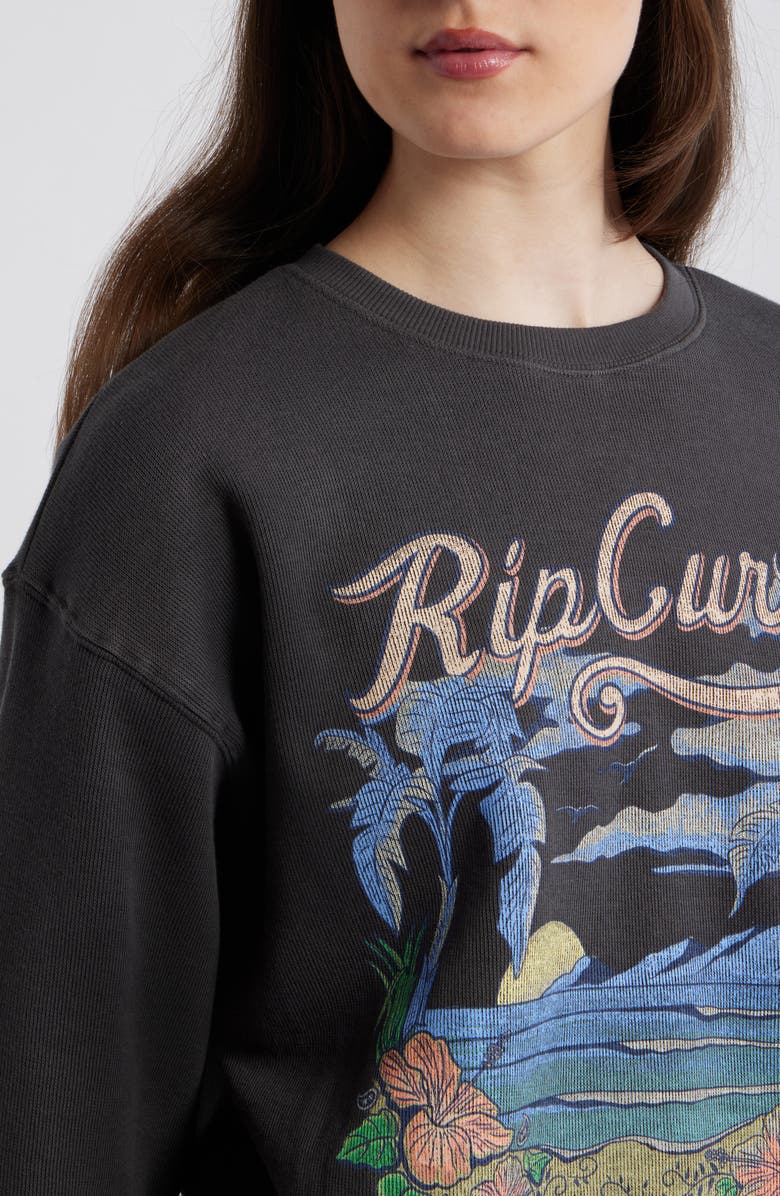 Rip Curl Saloon Relaxed Graphic Sweatshirt, Alternate, color, Washed Black