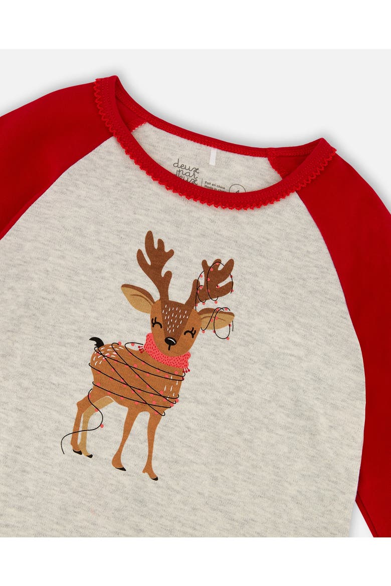 Organic Cotton Two-Piece Pajamas Girly Reindeer, Alternate, color, Grey