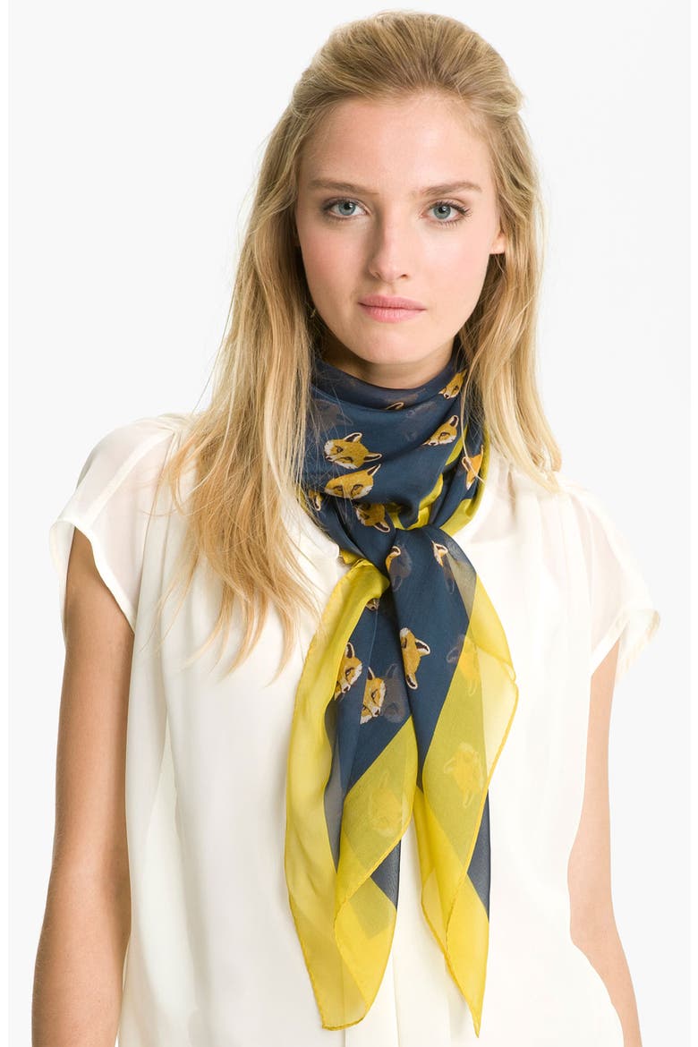 'Foxy' Silk Chiffon Scarf, Main, color, TIMBERWOLF MULTI