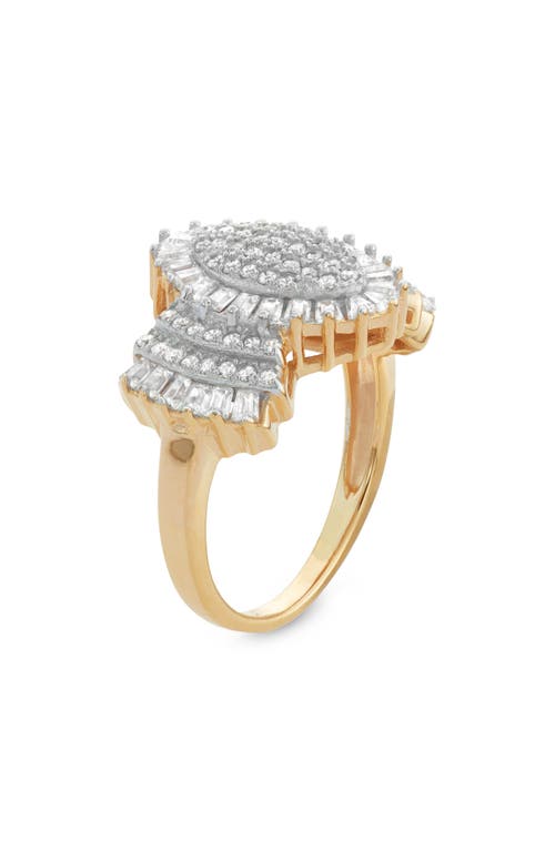 Fuzion Creations Cubic Zirconia Ring In Yellow