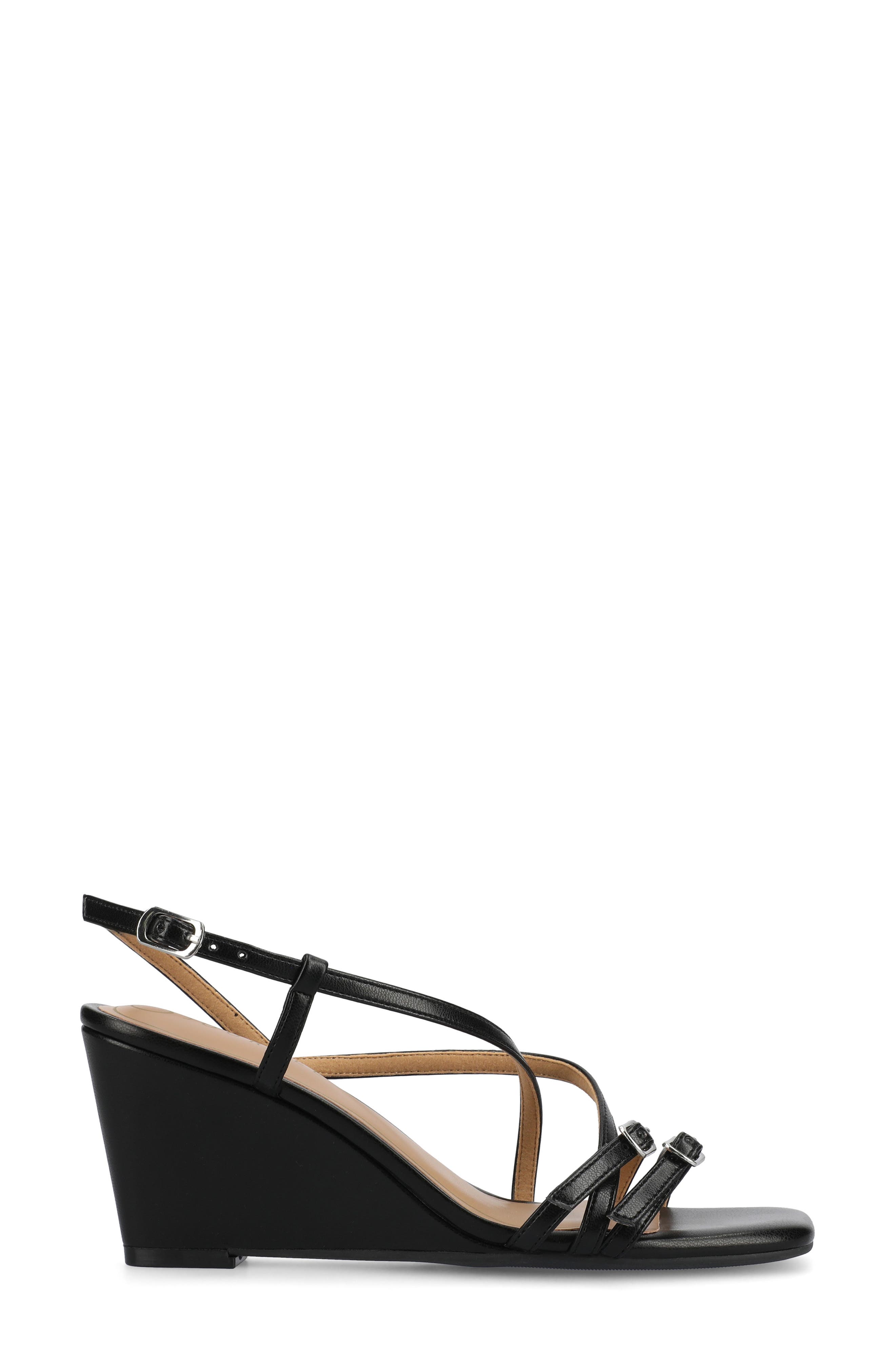 Journee Collection Clinne Wedge Sandal, Alternate, color, 