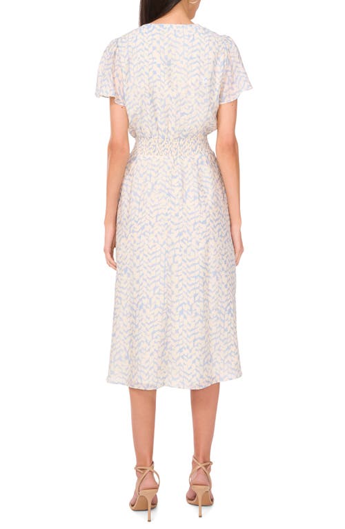 Vince Camuto Plus Size V-neck Flutter-sleeve Midi Dress In Lake Breeze