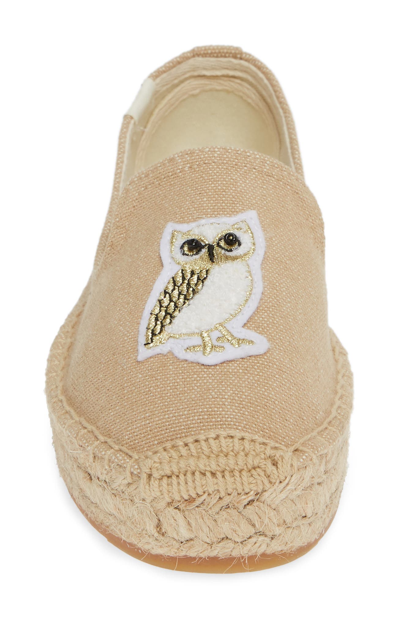 Soludos Gilded Owl Appliqué Espadrille, Alternate, color, 