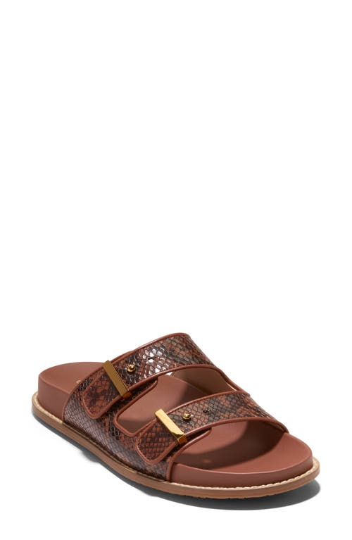 Cole Haan Marisol Sandal In Dark Cuoio Snake Print Leather