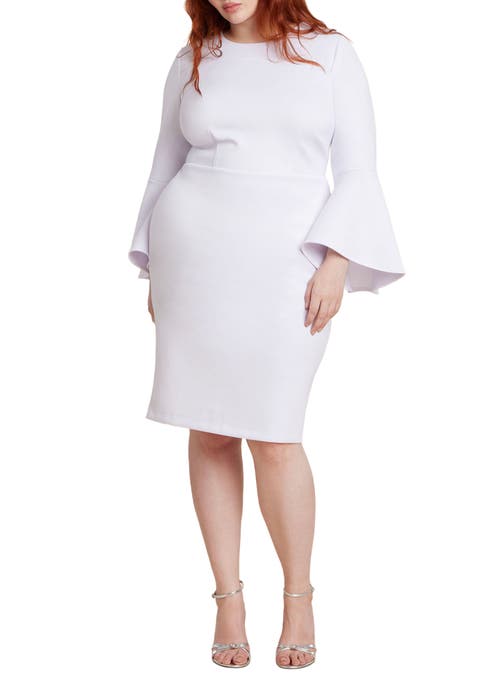 Bell Sleeve Scuba Crepe Dress (Plus)