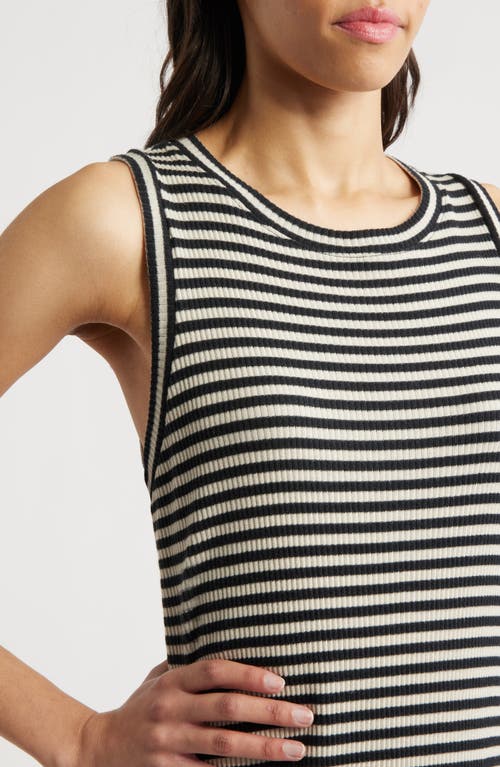 Rails Striped Tank Dress In Black Birch Stripe