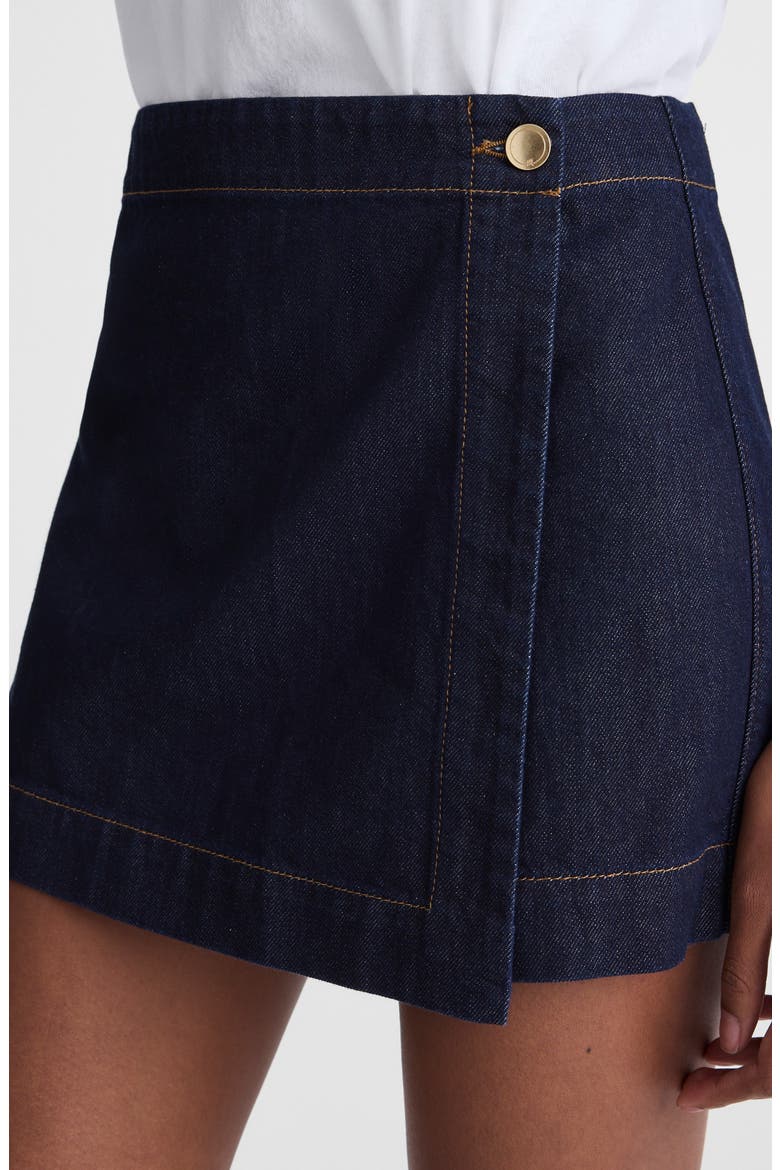 Denim Wrap Mini Skort, Alternate, color, RINSE WASH