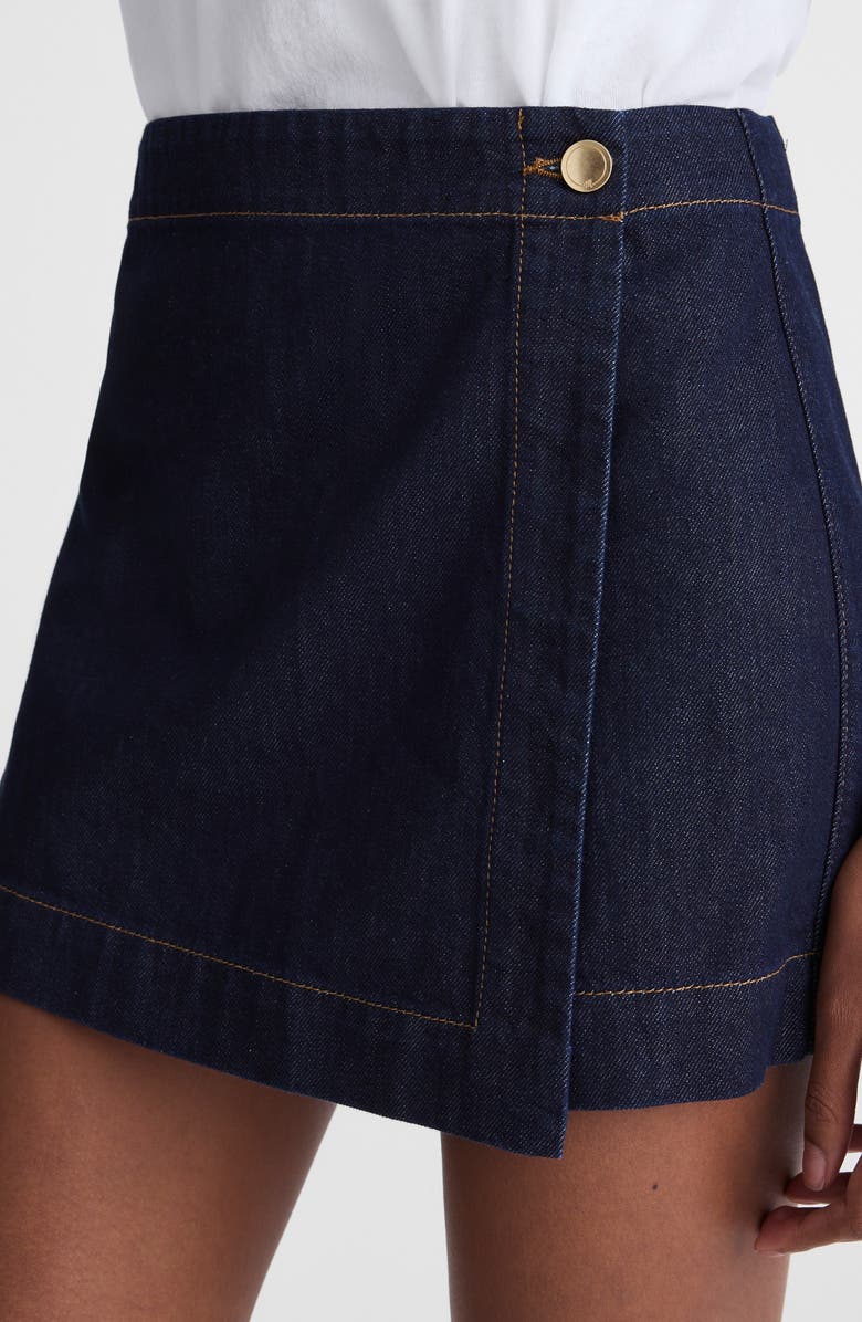 Madewell Denim Wrap Mini Skort, Alternate, color, Rinse Wash
