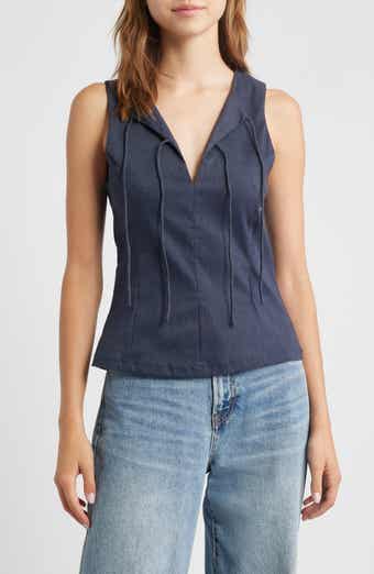 MANGO Dena Tie Front Sleeveless Top