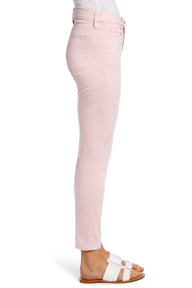 Sateen Ankle Skinny Jeans, Alternate, color, PALE PINK